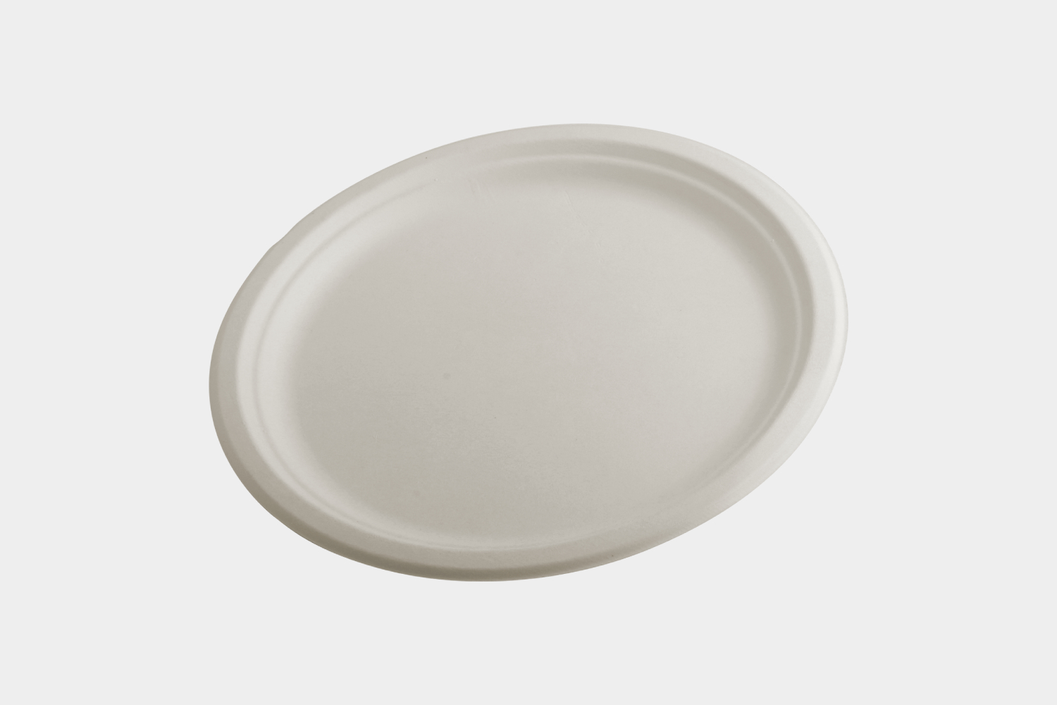 9" Flat Round Biodegradable Bagasse Plate Front View - Ecolates