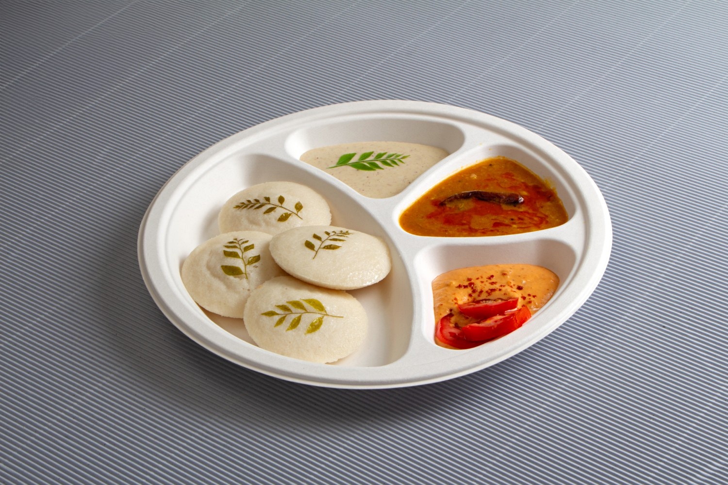 Four Section Round Biodegradable Plate - Ecolates