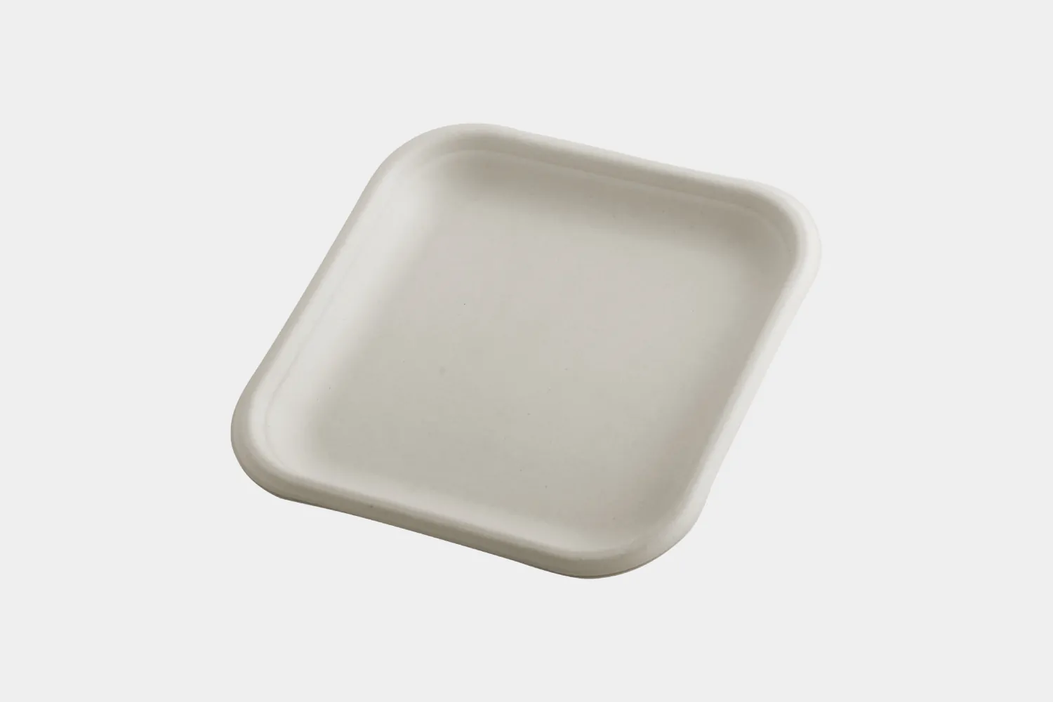 6" Square Biodegradable Bagasse Plate Front View - Ecolates