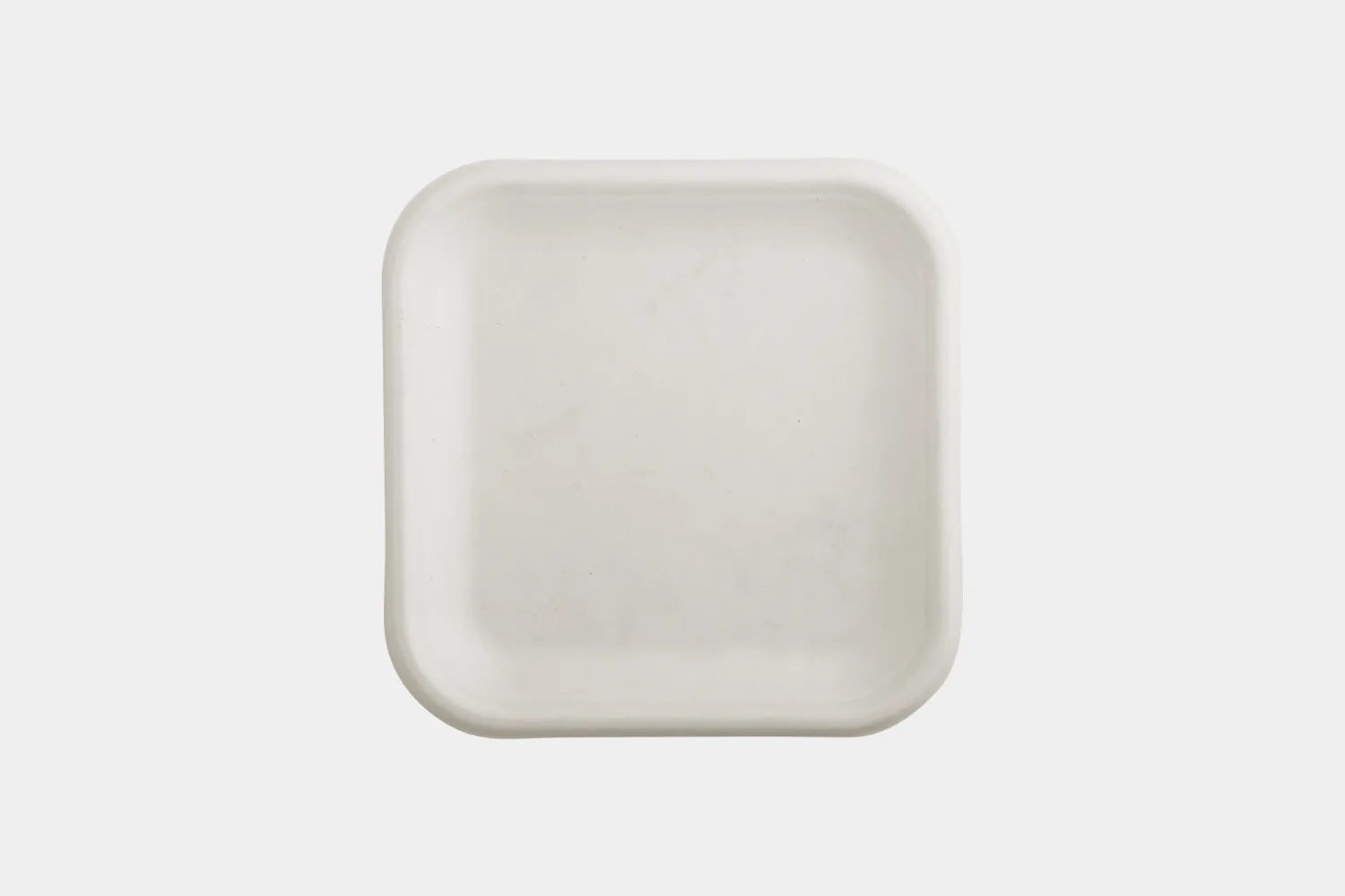6" Square Biodegradable Bagasse Plate Top View - Ecolates
