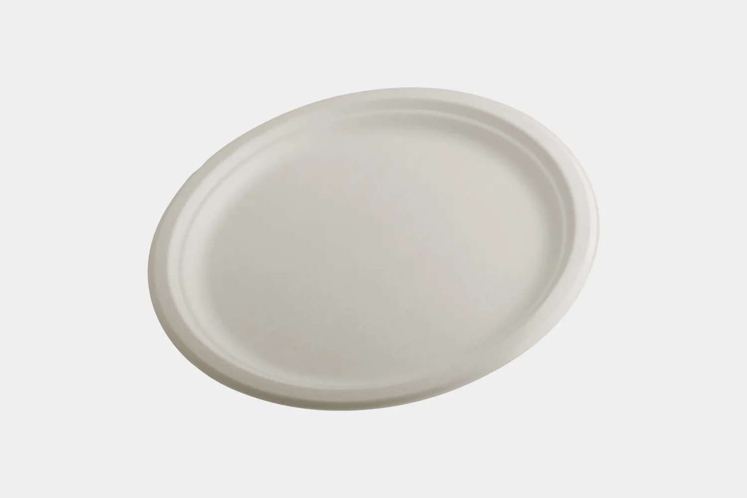 9" Flat Round Biodegradable Bagasse Plate Front View (Compostable plates) - Ecolates