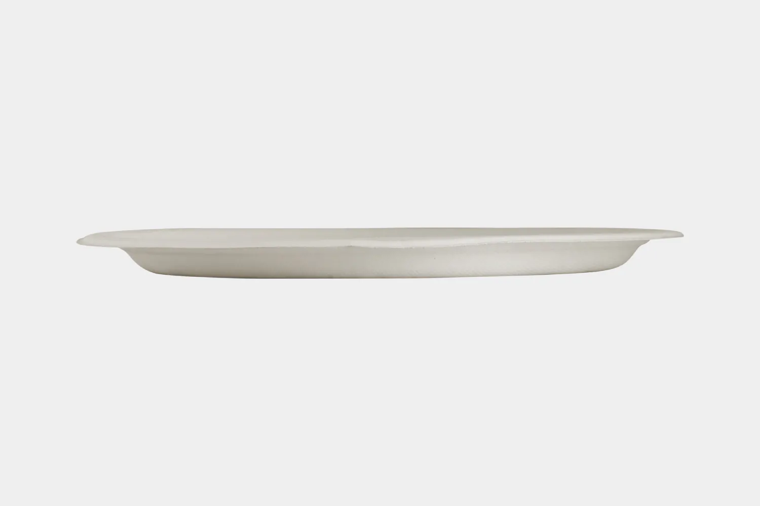 9" Flat Round Biodegradable Bagasse Plate Height Width View - Ecolates