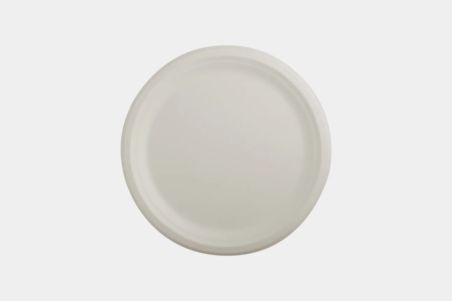 9" Flat Round Biodegradable Bagasse Plate Front View (Compostable plates) - Ecolates
