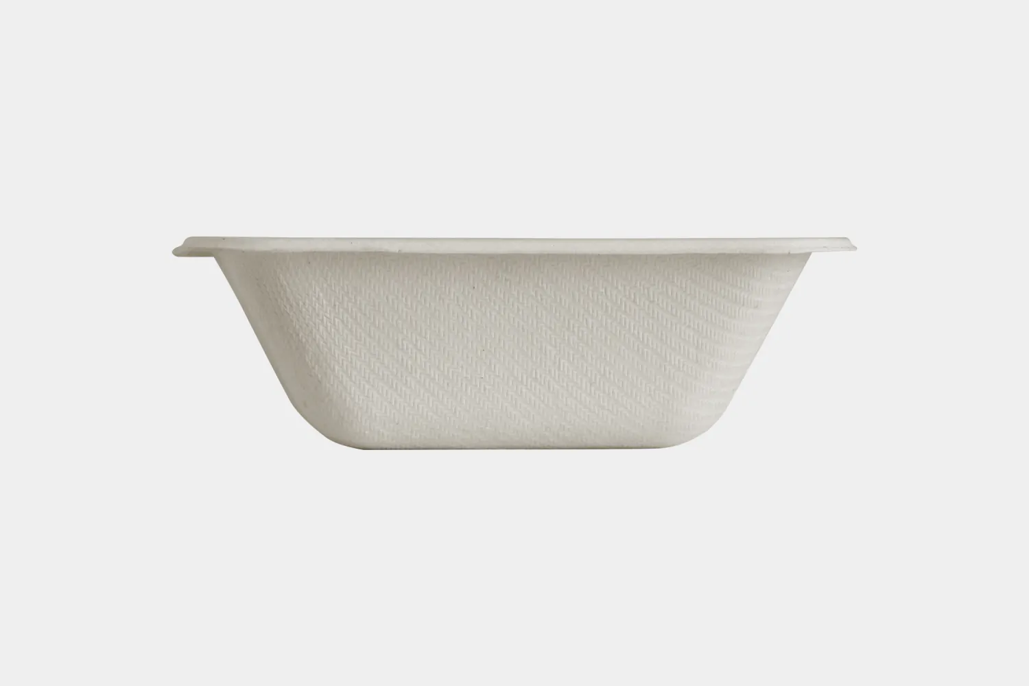 Square Bagasse Bowl Front View - Ecolates